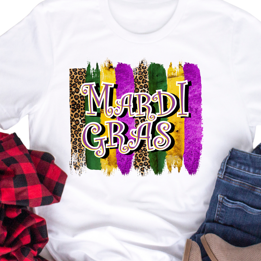 Mardi Gras Brush Strokes - Unisex T-Shirt