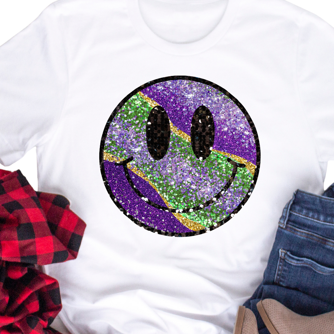 Glitter Smiley Face - Unisex T-Shirt