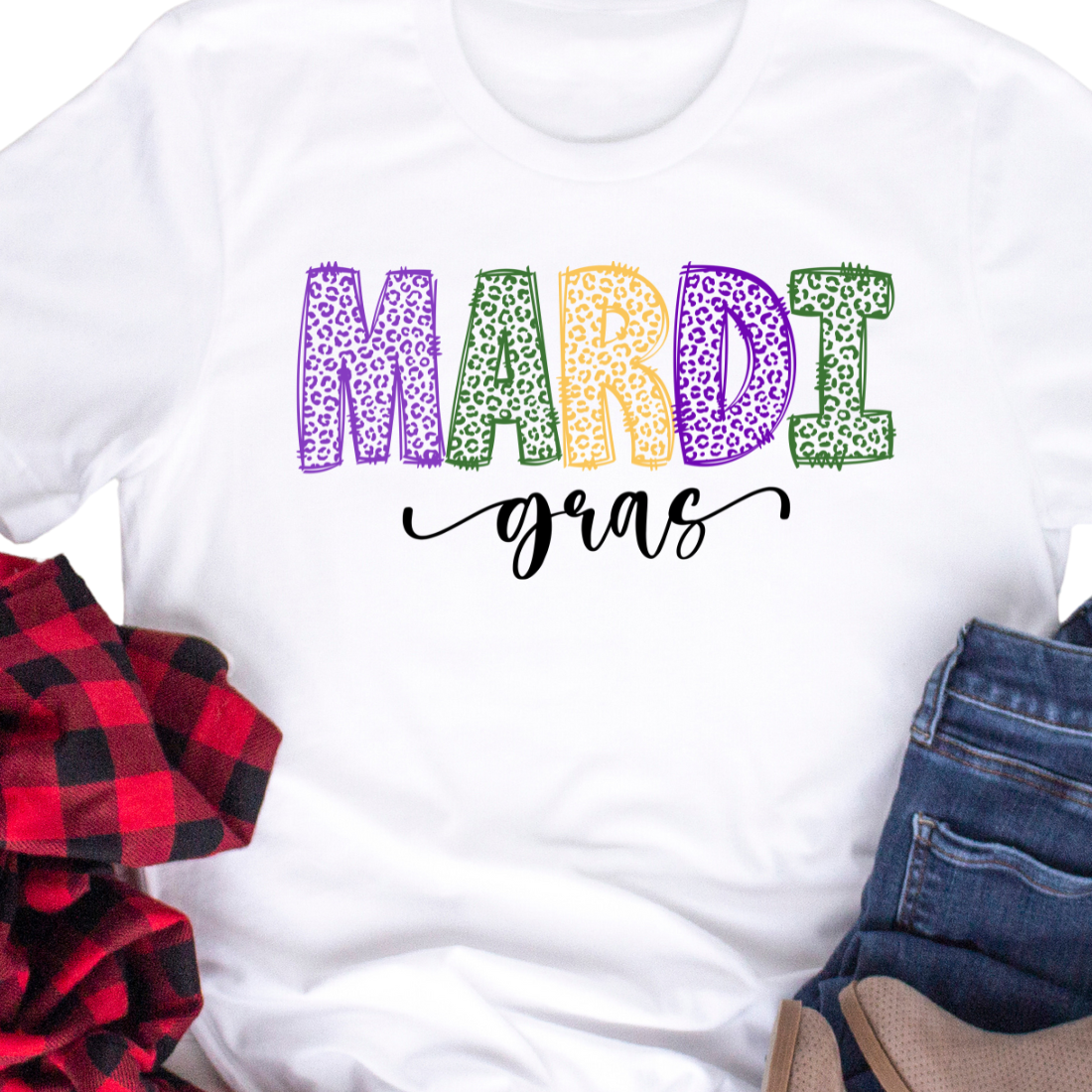 Mardi Gras Cheetah Print - Unisex T-Shirt