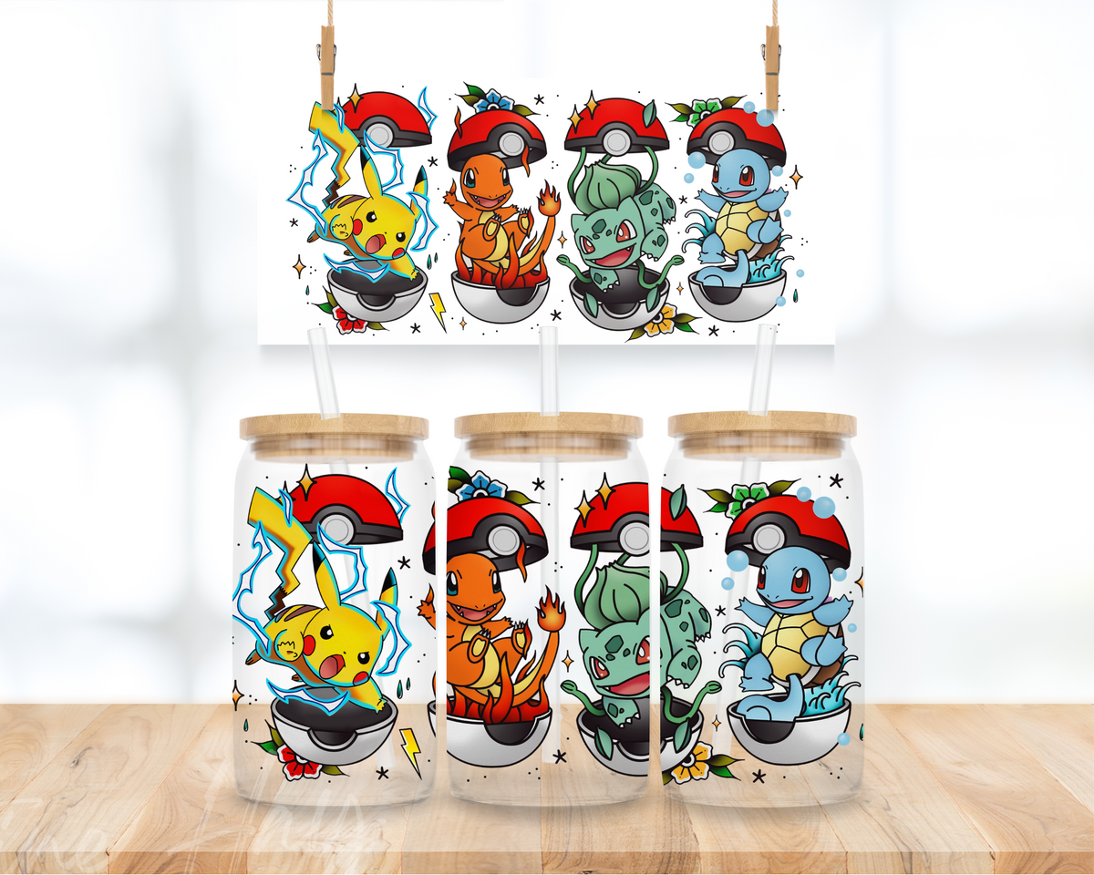 Pika Cartoons - 16 oz. UV DTF Cup Wrap