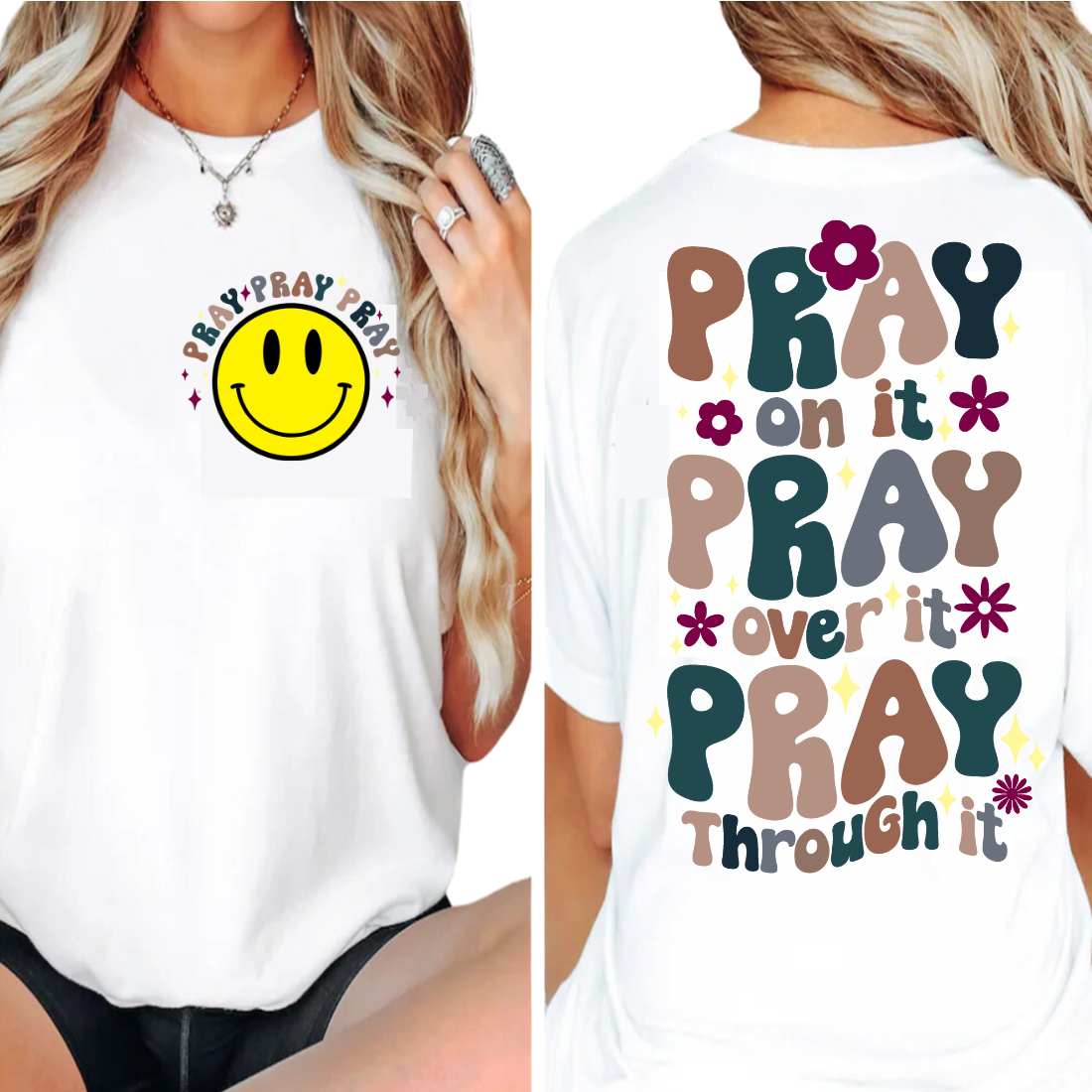 Pray Pray Pray - Back and Pocket - Unisex T-Shirt