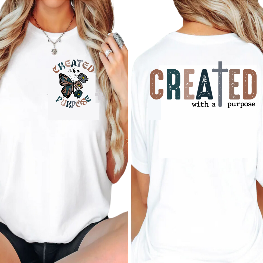 Created With Purpose - Back and Pocket - Unisex T-Shirt