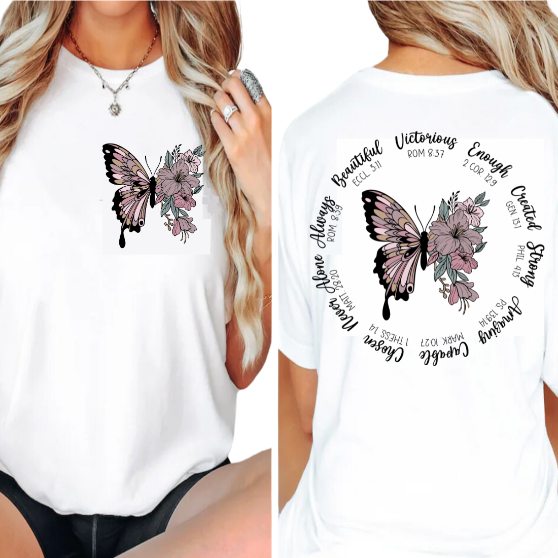 Butterfly Verses - Back and Pocket - Unisex T-Shirt