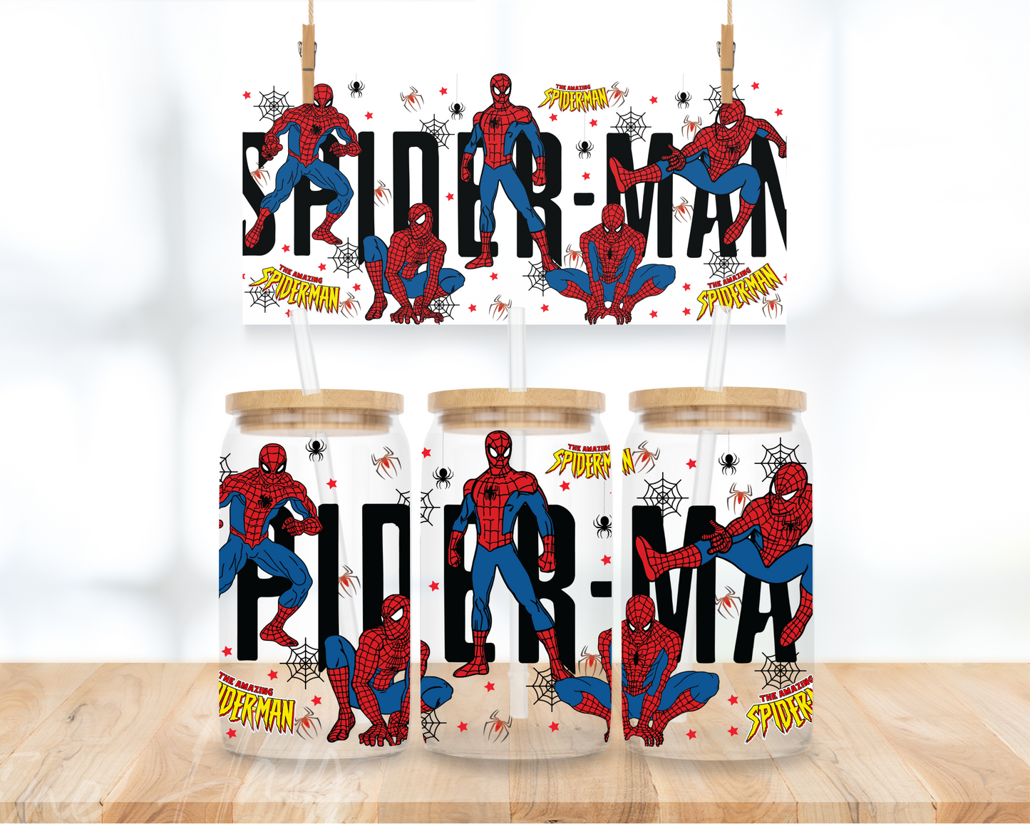 Spider Super Hero - 16 oz. UV DTF Cup Wrap