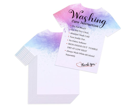 T-Shirt Care Cards - 4/$1