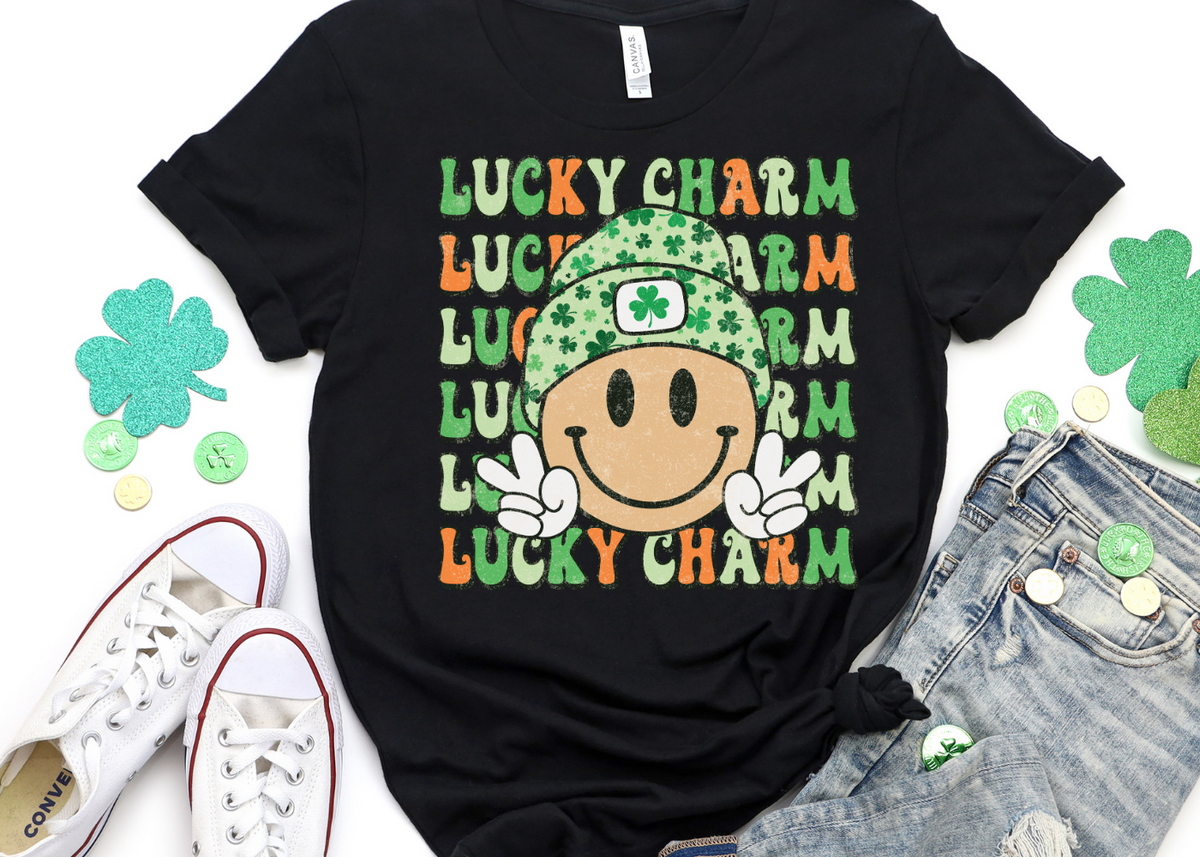 Lucky Charm Orange Smiley Face - Unisex T-Shirt