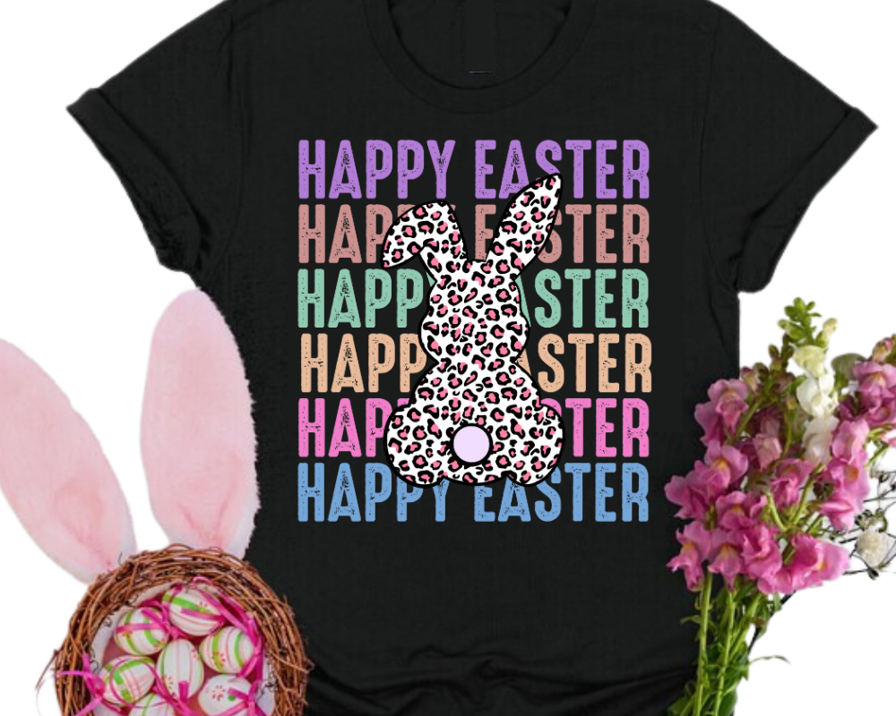 Happy Easter / Leopard Bunny - DTF Transfer