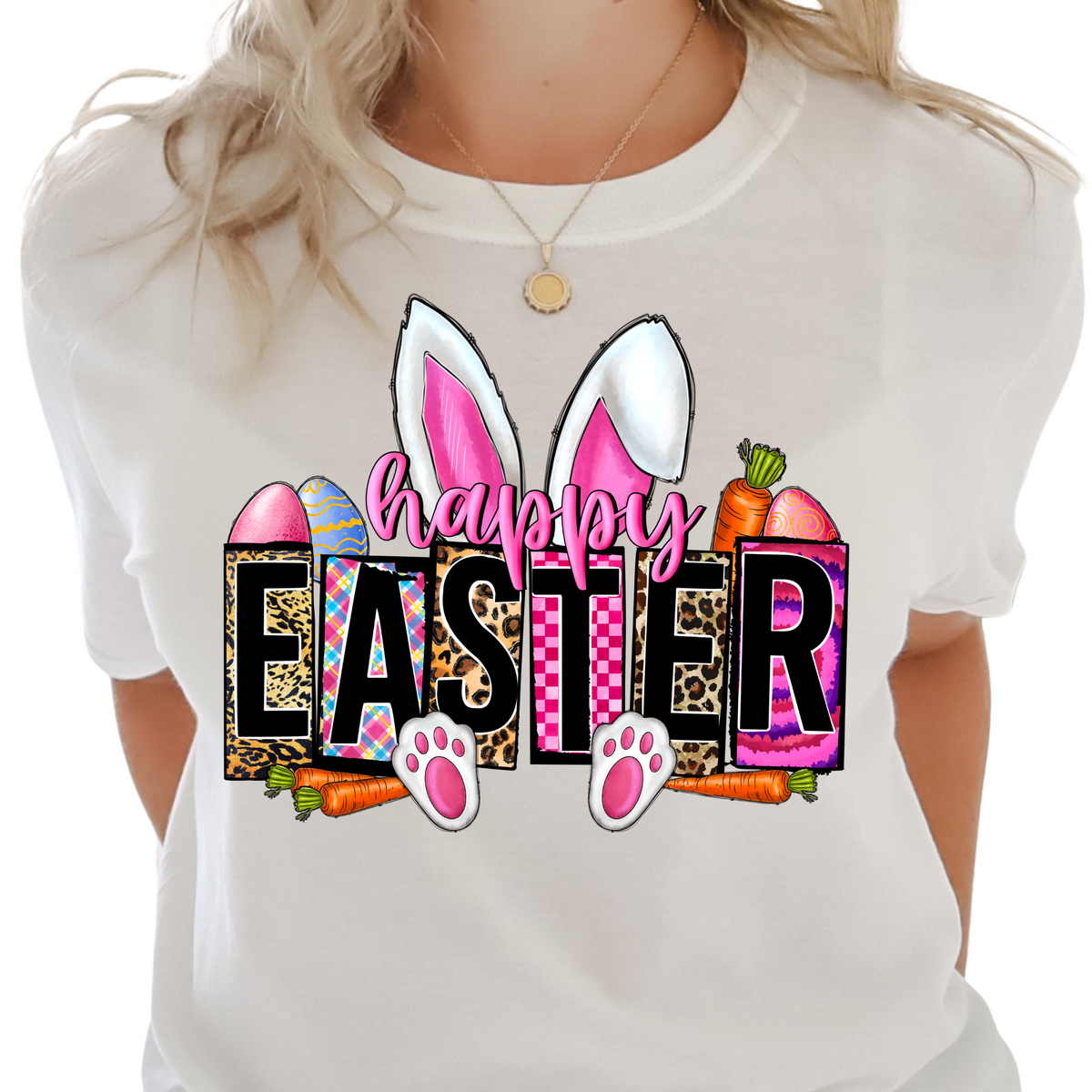 Easter Letter Signs with Bunny Ears - Unisex T-Shirt