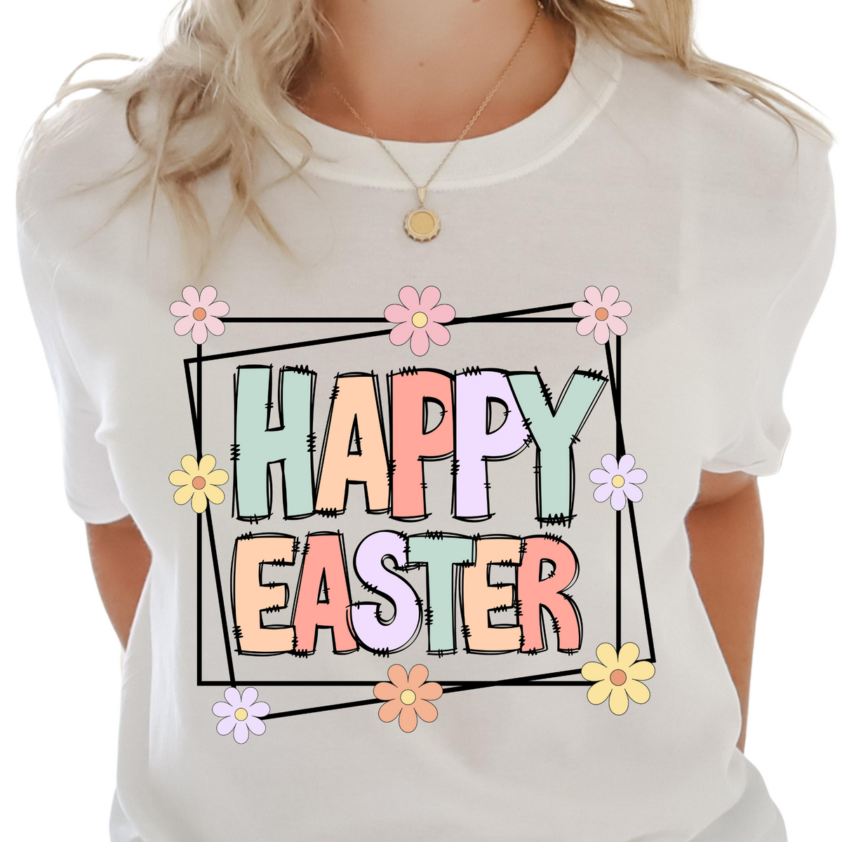 Happy Easter / Floral Frame - Unisex T-Shirt