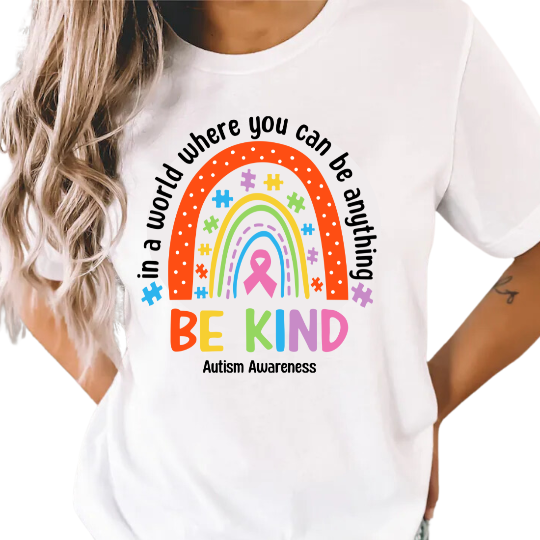 Be Kind Autism Rainbow - Unisex T-Shirt