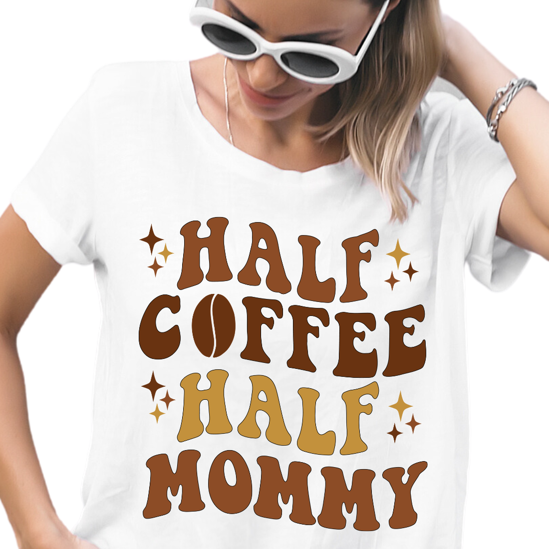 Half Coffee Half Mommy / Brown - Unisex T-Shirt