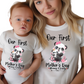 Our First Mother's Day / Panda & Custom Names / TWO SHIRTS - Unisex T-Shirt Combo