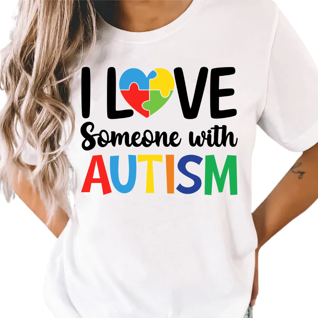 I Love Somebody With Autism - DTF Transfer