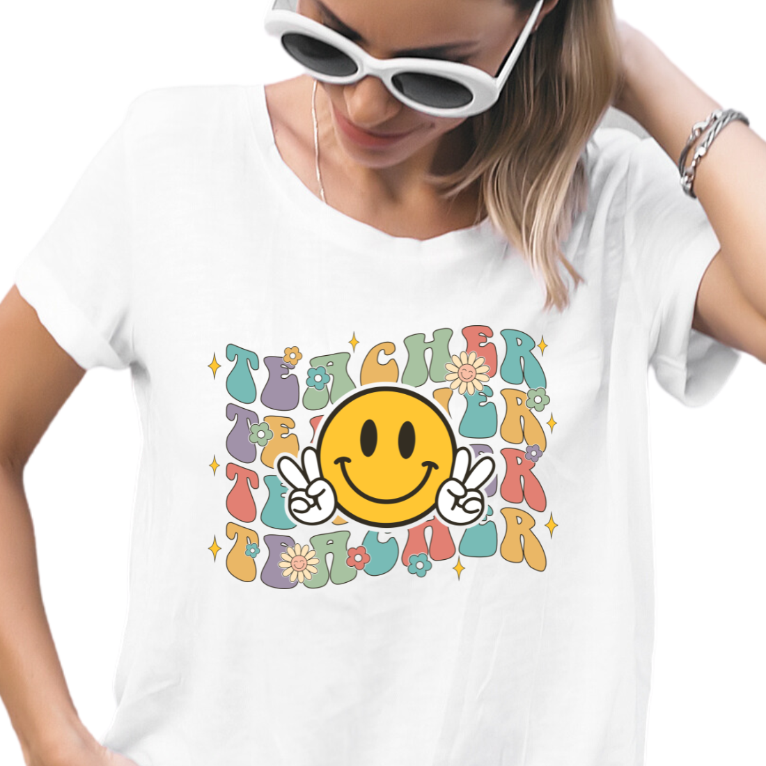 Teacher Yellow Smiley Face - Unisex T-Shirt