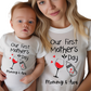 Our First Mother's Day / Drinks & Custom Names / TWO SHIRTS - Unisex T-Shirt Combo