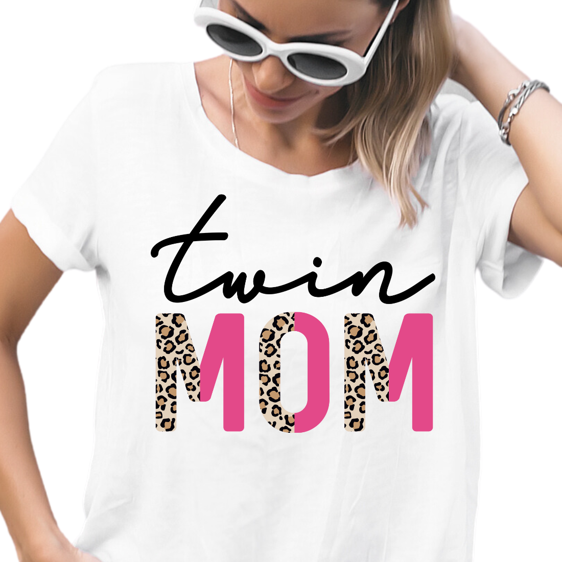 Twin Mom / Cheetah & Pink - Unisex T-Shirt