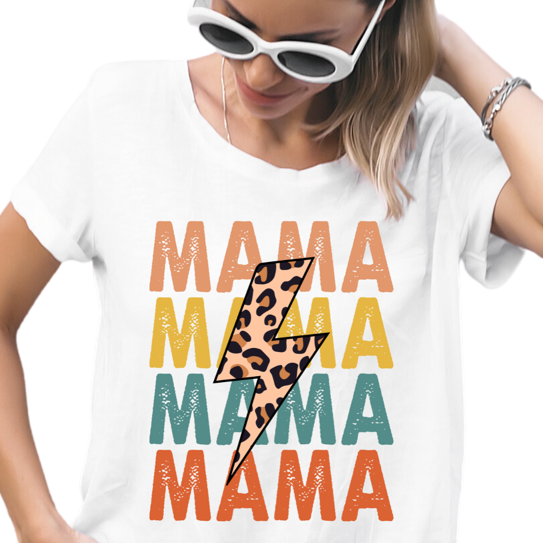 Mama / Colorful Cheetah Lightning - DTF Transfer