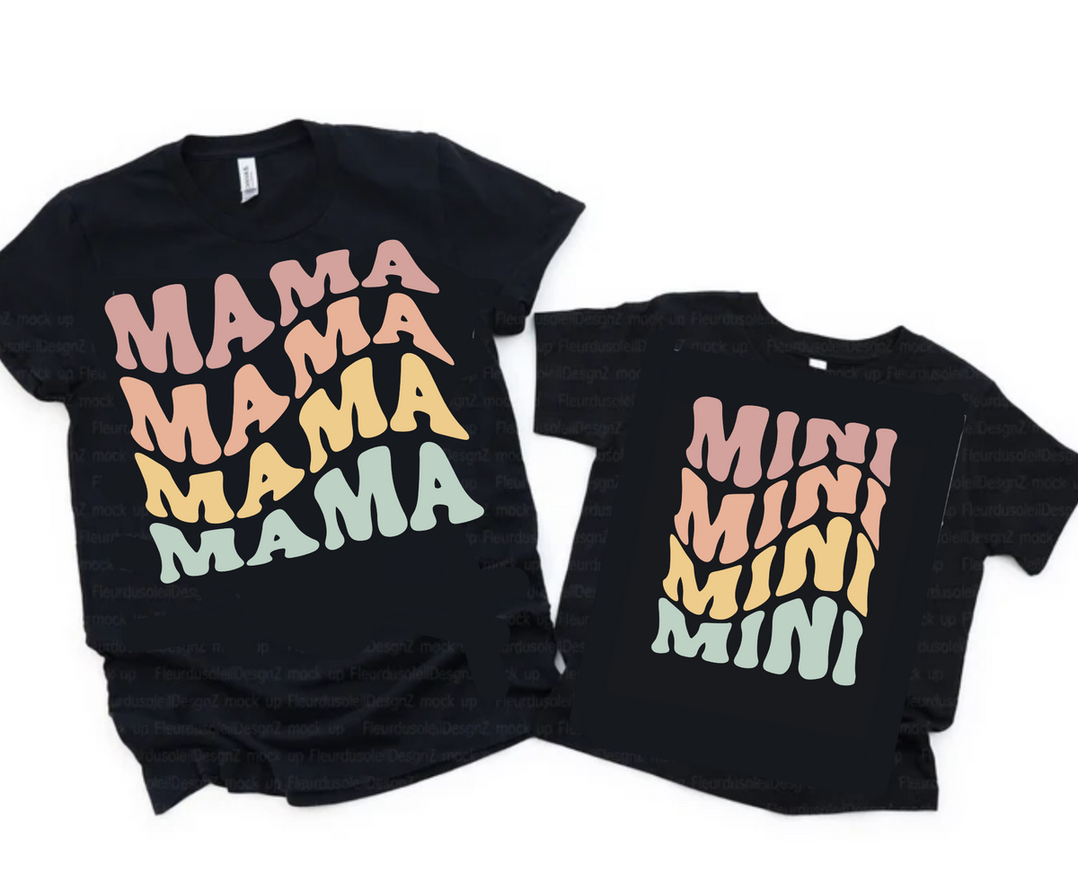 Wavy Rainbow, Mama & Mini / TWO SHIRTS - Unisex T-Shirt Combo