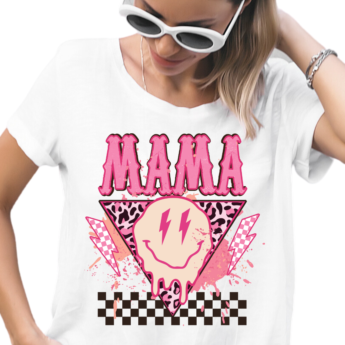 Mama / Pink Checkered - DTF Transfer