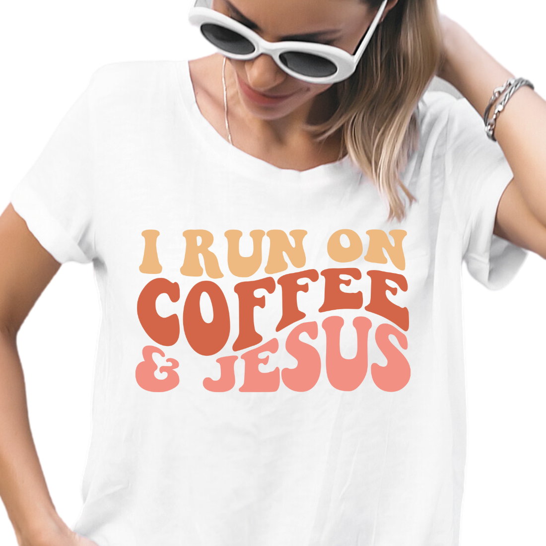 I Run On Coffee & Jesus - Unisex T-Shirt