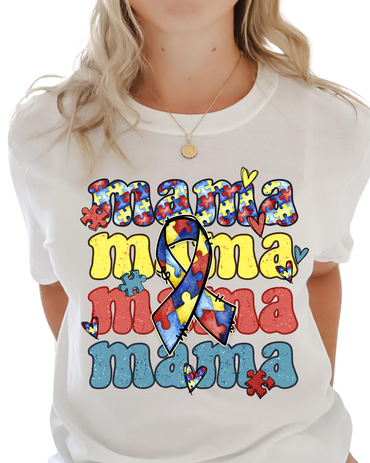 Autism Mama / Ribbon Collage - Unisex T-Shirt