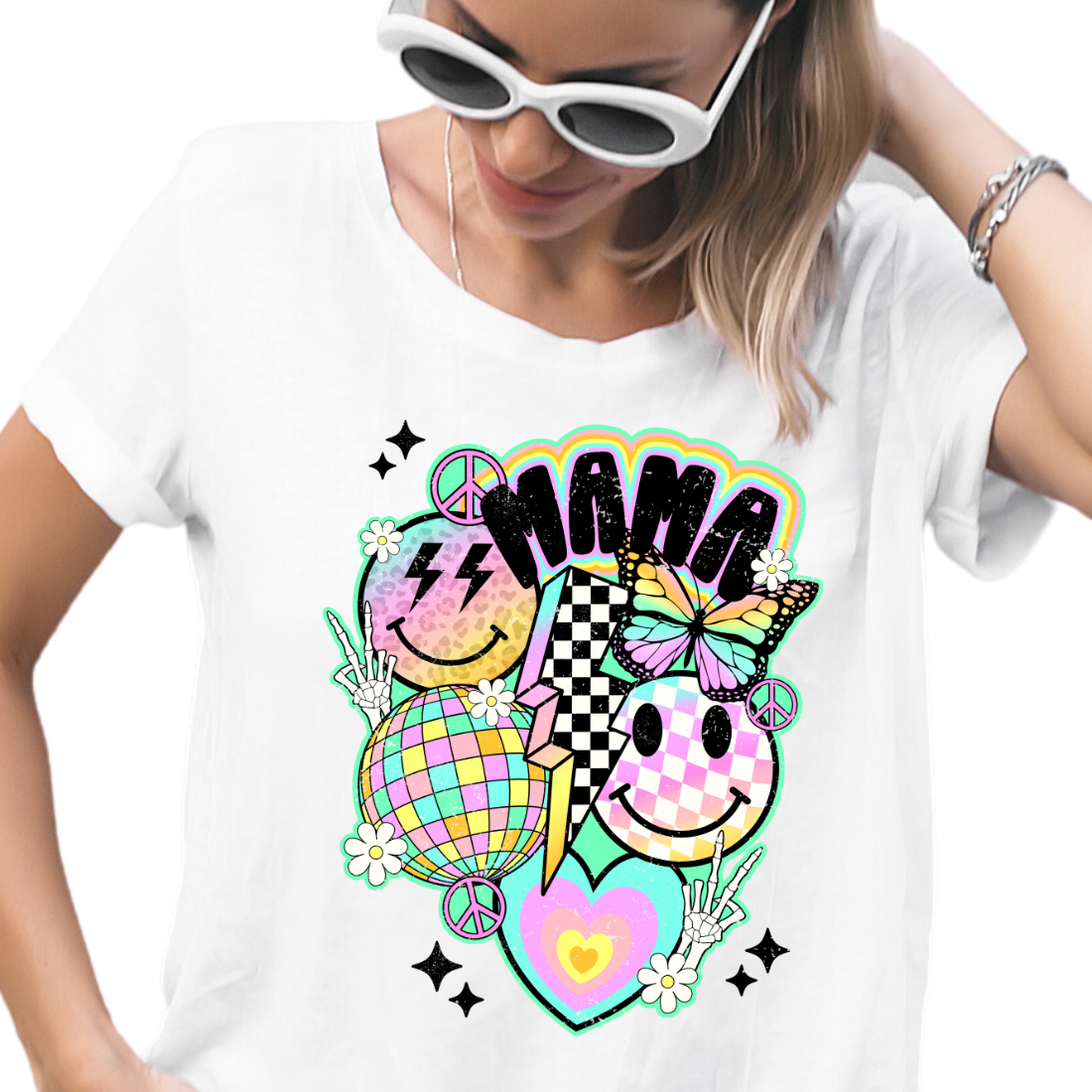 Mama / Checkered & Glitter Collage - Unisex T-Shirt