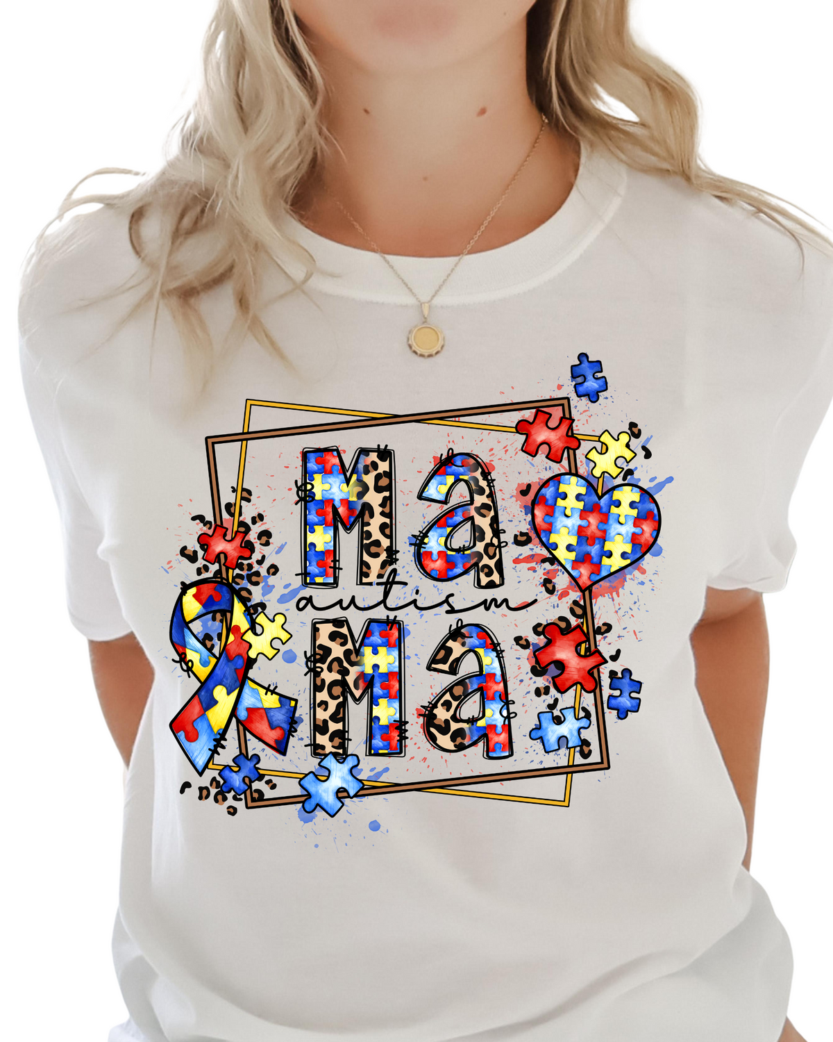 Autism Mama / Decorated Frame - Unisex T-Shirt