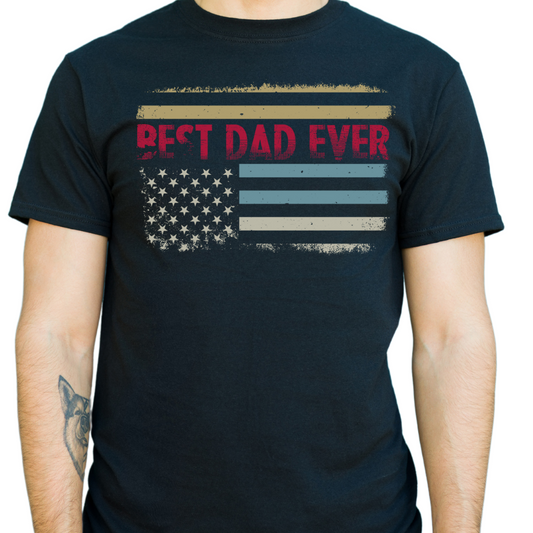 Best Dad Ever / American Flag - DTF Transfer