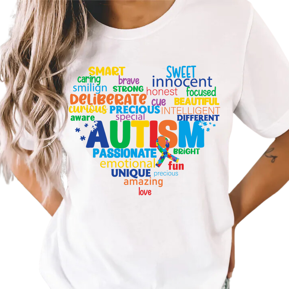 Autism Heart Collage - Unisex T-Shirt