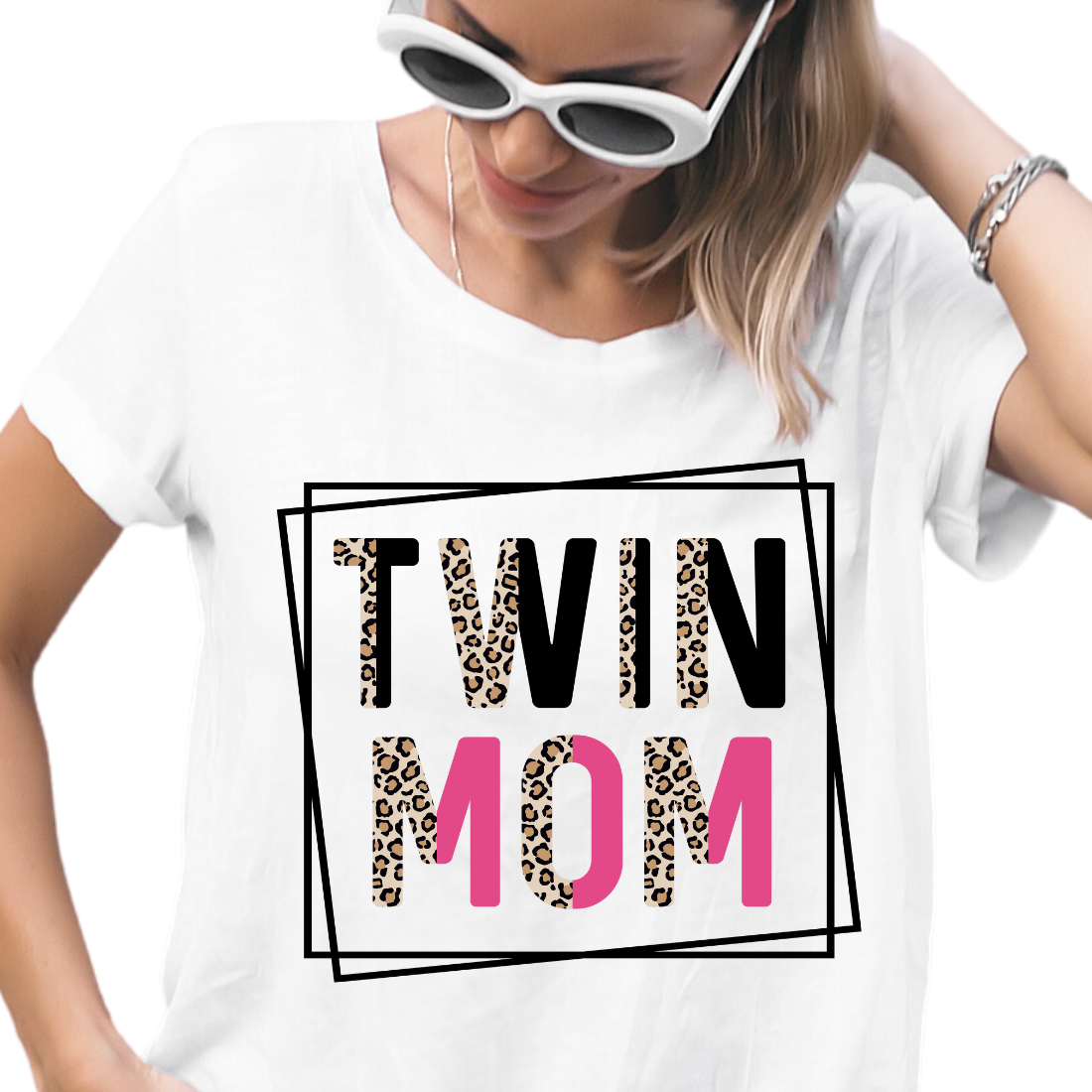 Twin Mom / Cheetah and Pink - Unisex T-Shirt