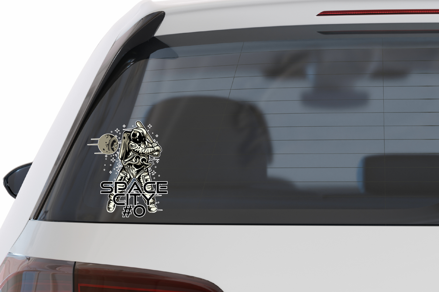5 inch sticker / window decal / Space Man  Hitting