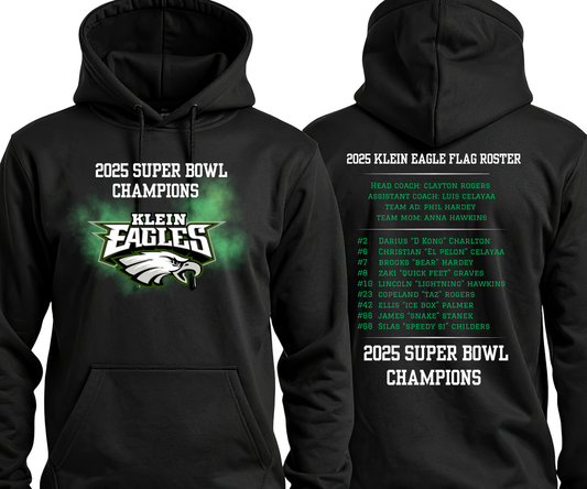 (HOODIES) FLAG Eagles Champions, *CHOOSE PICK UP AT THE TSHIRT QUEEN*