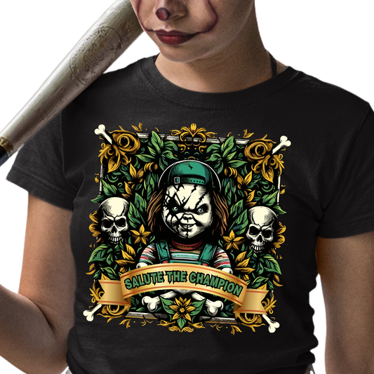 Salute the Champion (Red Hair Doll) - Unisex T-Shirt