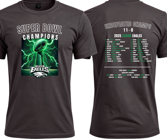 (SHIRTS) SENIORS Eagles Champions, *CHOOSE PICK UP AT THE TSHIRT QUEEN*
