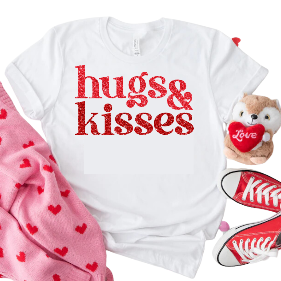 *Faux Glitter* Hugs & Kisses - Unisex T-Shirt