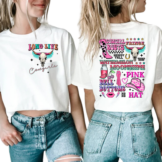 Pink Long Live Cowgirls Collage - DTF Transfer