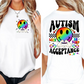 Autism Acceptance / Rainbow Smiley - Back and Pocket - Unisex T-Shirt