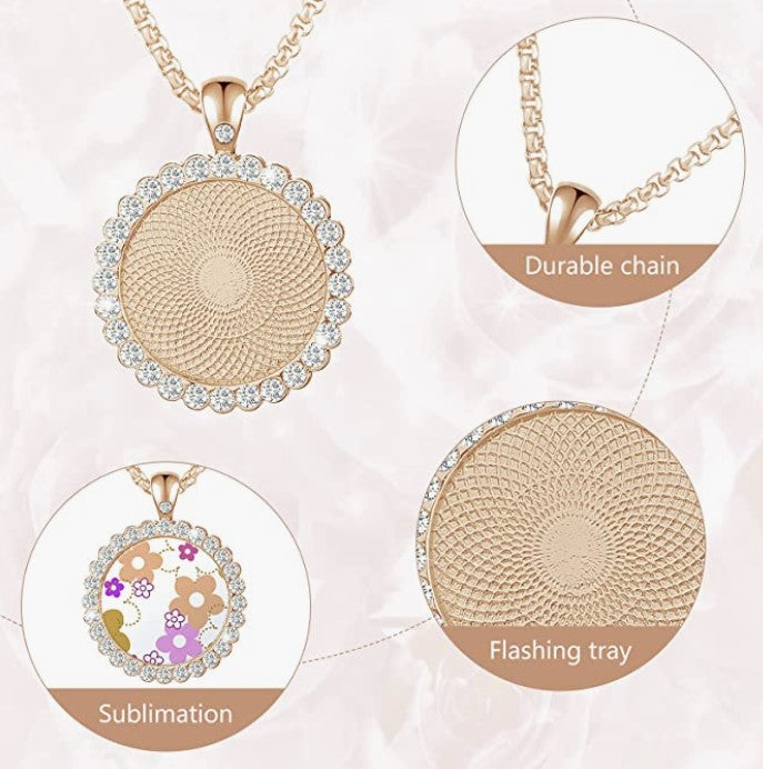 Sublimation Circle Pendant Necklace