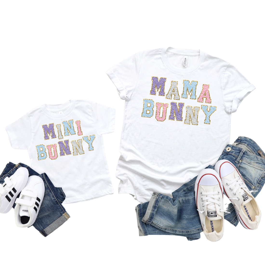 *Chinelle Letters* Mama & Mini Bunny / TWO SHIRTS - Unisex T-Shirt Combo