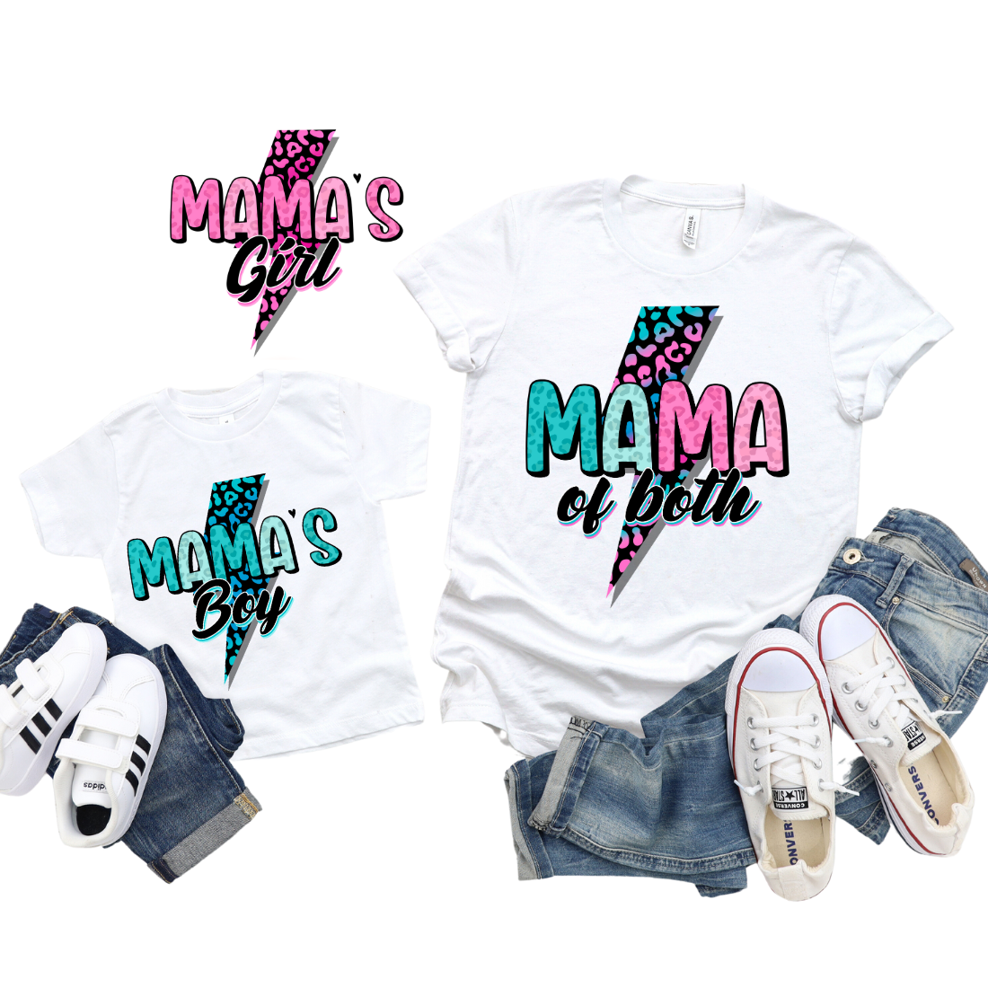 Mama of Both & Mama's Boy & Mama's Girl / THREE SHIRTS - Unisex T-Shirt Combo