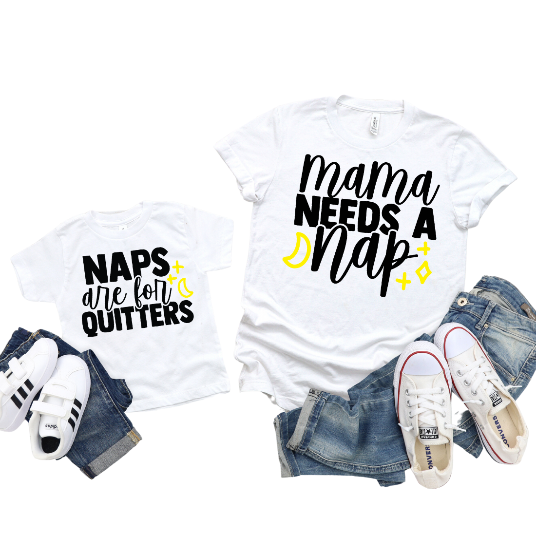 Mama Needs a Nap & Naps Are For Quitters / Custom Colors / TWO shirts - Unisex T-Shirt Combo