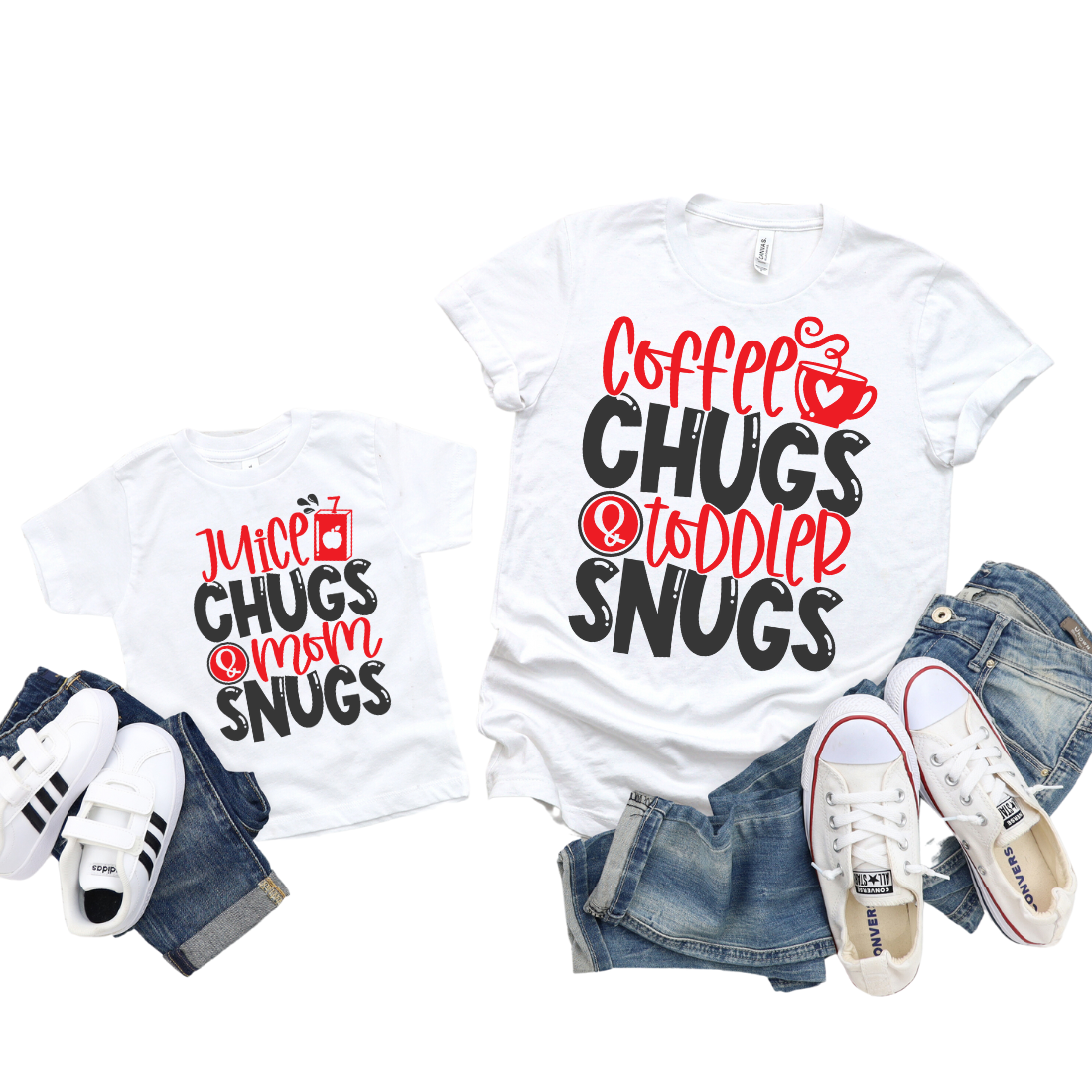 Mama & Mini / Coffee Chugs & Toddler Snugs / TWO SHIRTS - Unisex T-Shirt Combo