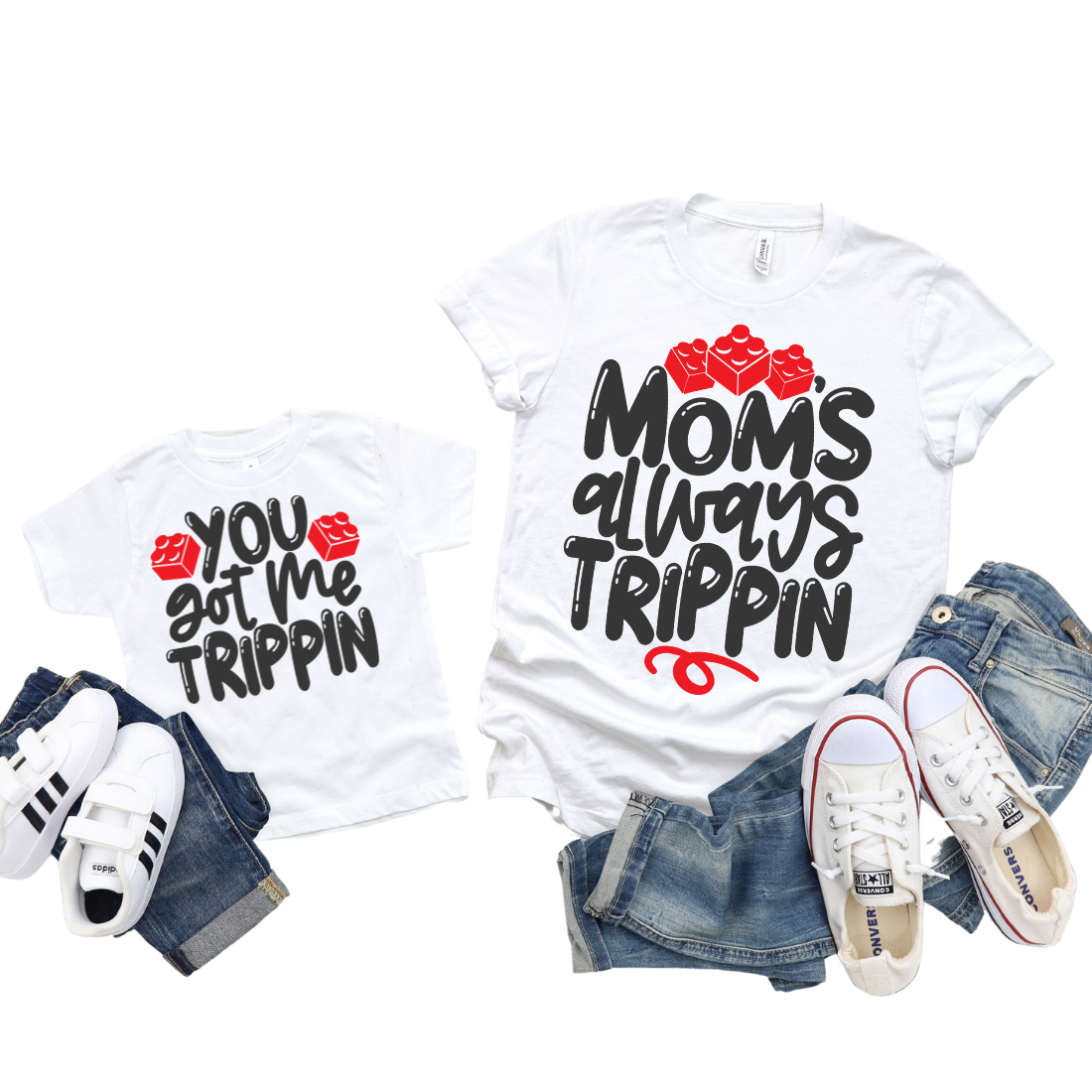 Mama & Mini / Mom's Always Trippin / TWO SHIRTS - Unisex T-Shirt Combo