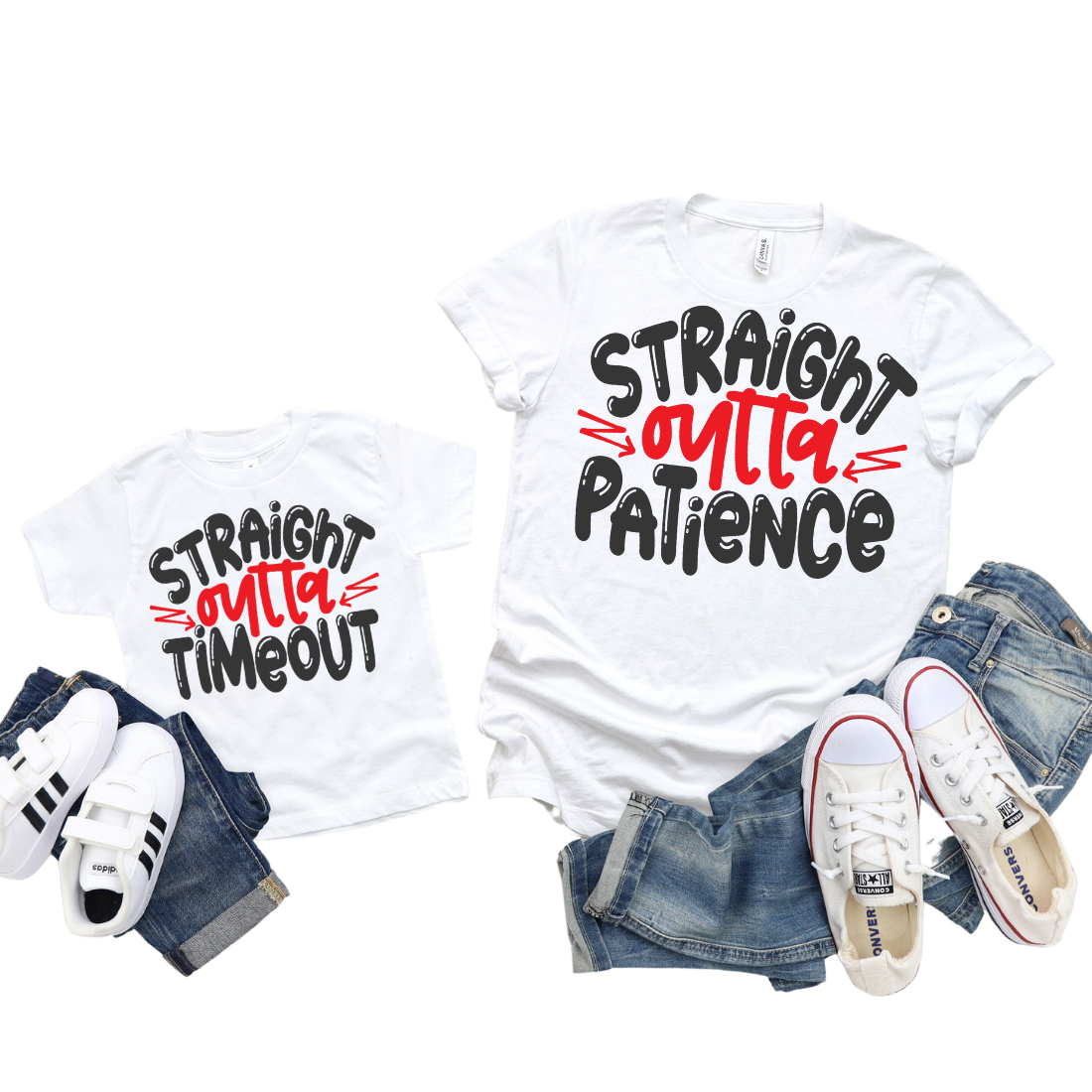 Mama & Mini / Straight Outta Patience / TWO SHIRTS - Unisex T-Shirt Combo