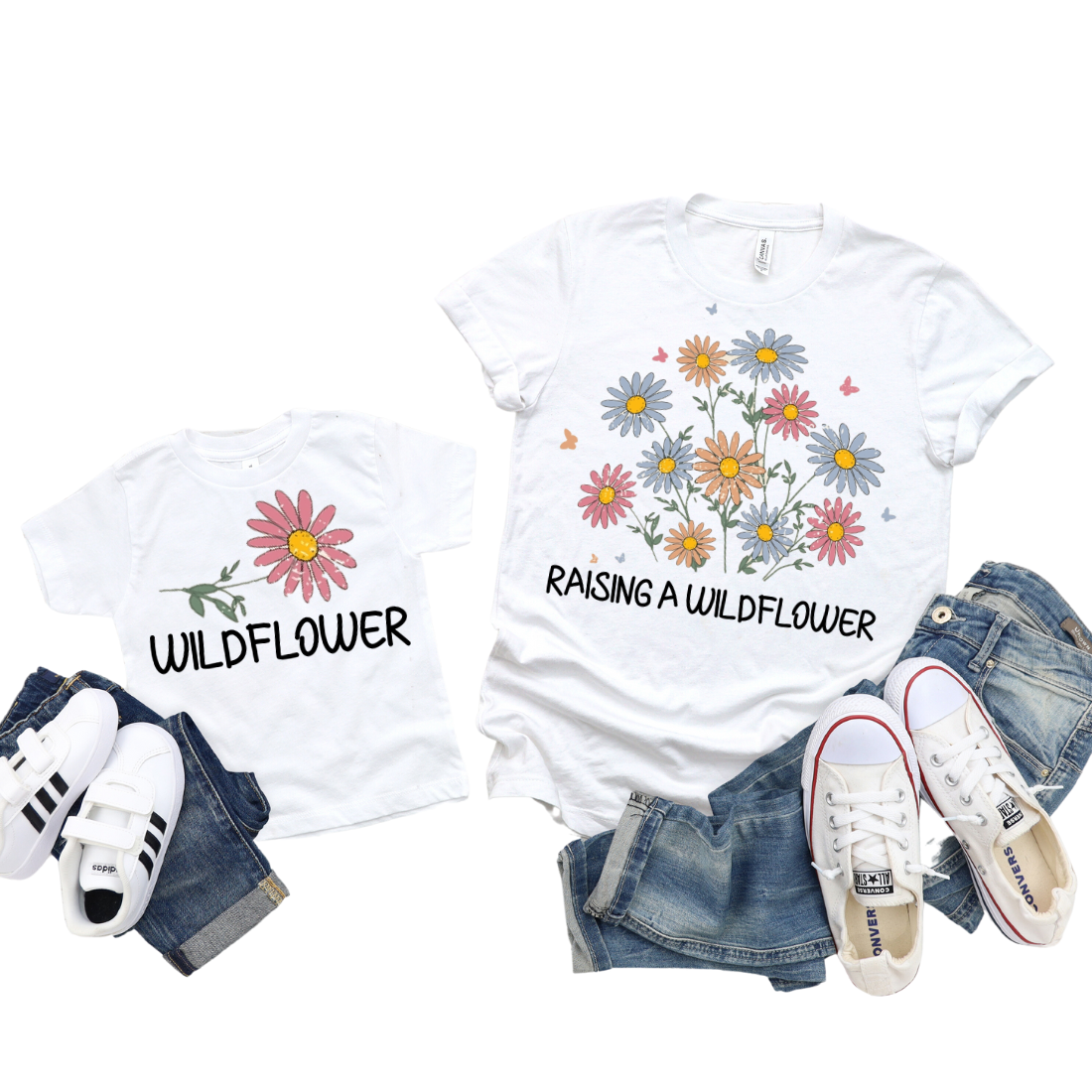 Mama & Mini / Raising A Wildflower / TWO SHIRTS - Unisex T-Shirt Combo