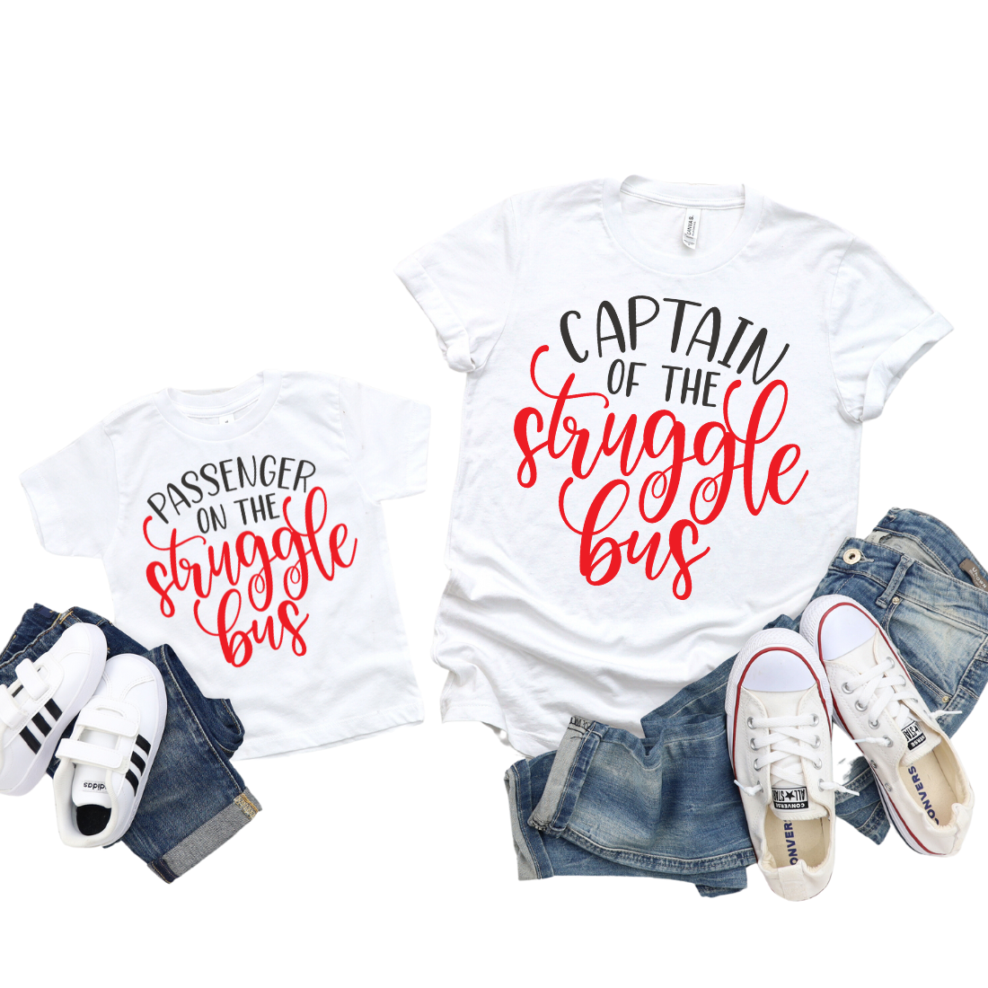 Mama & Mini / Captain Of The Snuggle Bus / TWO SHIRTS - Unisex T-Shirt Combo