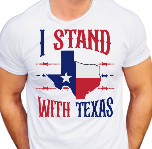 I Stand With Texas / Red & Blue Razor Wire - Unisex T-Shirt