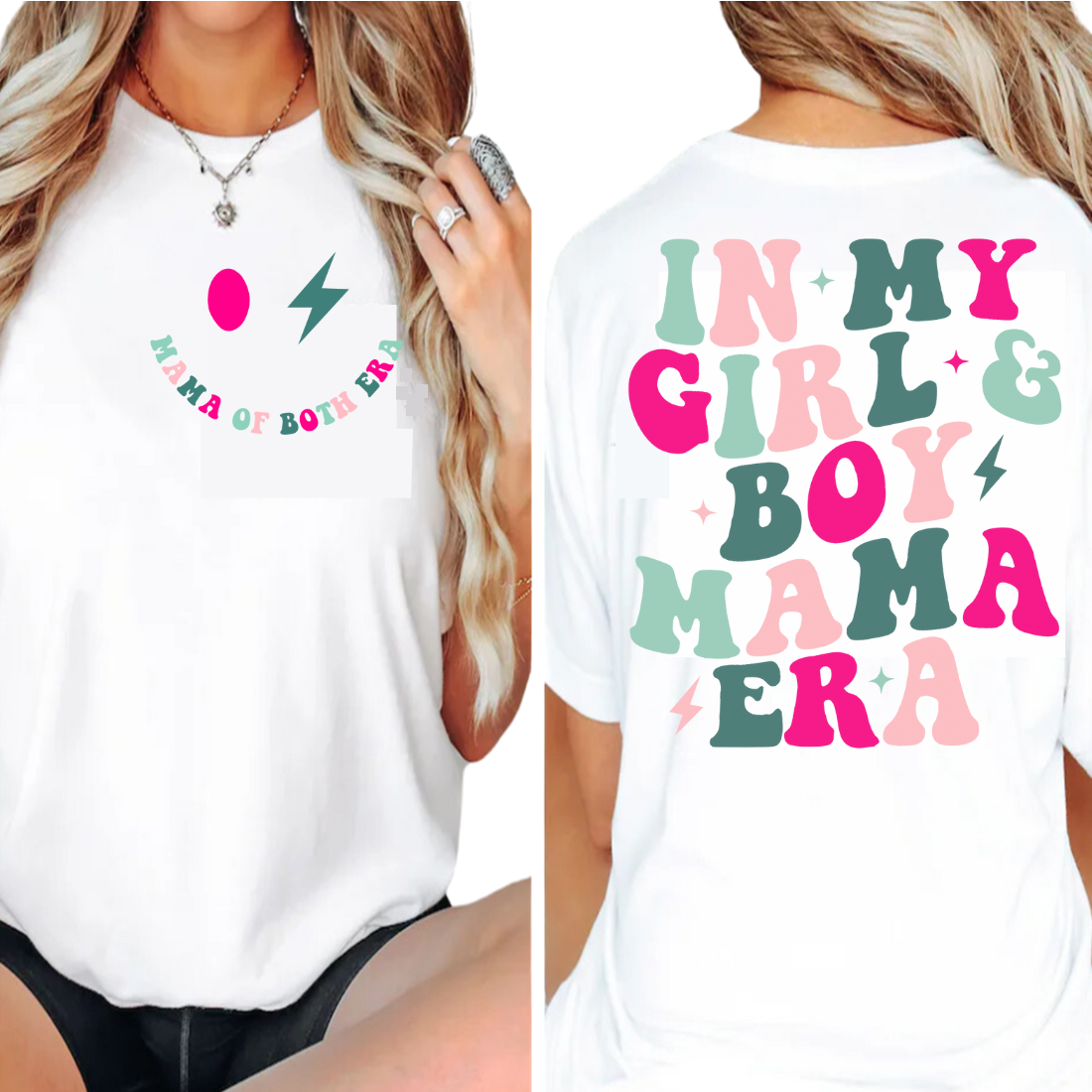 In My Girl & Boy Mama Era / Colorful - Back and Pocket - Unisex T-Shirt