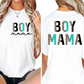 Boy Mama / Blue & Cheetah - Back and Pocket - Unisex T-Shirt