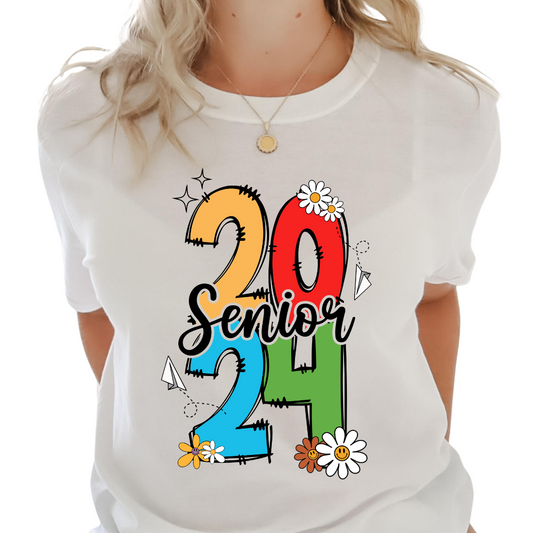 Senior 2024 / Primary Flowers - Unisex T-Shirt